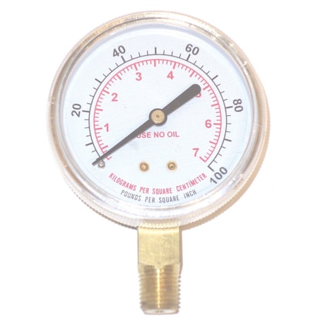 Powerweld Replacement Gauge, 2" x 100 PSI, 1/4" NPT Inlet B100
